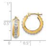 14k Diamond Fascination Daimond Dust/Accent 5x16mm Round Hoop Earrings