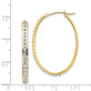 14k Diamond Fascination Diamond Dust/Accent 4x37mm Oval Hoop Earrings