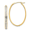14k Diamond Fascination Diamond Dust/Accent 4x37mm Oval Hoop Earrings