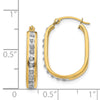 14k Diamond Fascination Diamond Dust/Accent 3x21mm Oval Hoop Earrings
