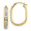 14k Diamond Fascination Diamond Dust/Accent 3x21mm Oval Hoop Earrings