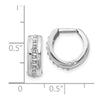 14k White Gold Diamond Fascination Diamond Dust/Accent 5x14mm Round Hinged Hoop Earrings