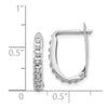 14k White Gold Diamond Fascination Diamond Dust/Accent 2x16mm Oval Hinged Hoop Earrings