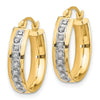 14k Diamond Fascination Diamond  Dust/Accent 5x18mm Round Hoop Earrings