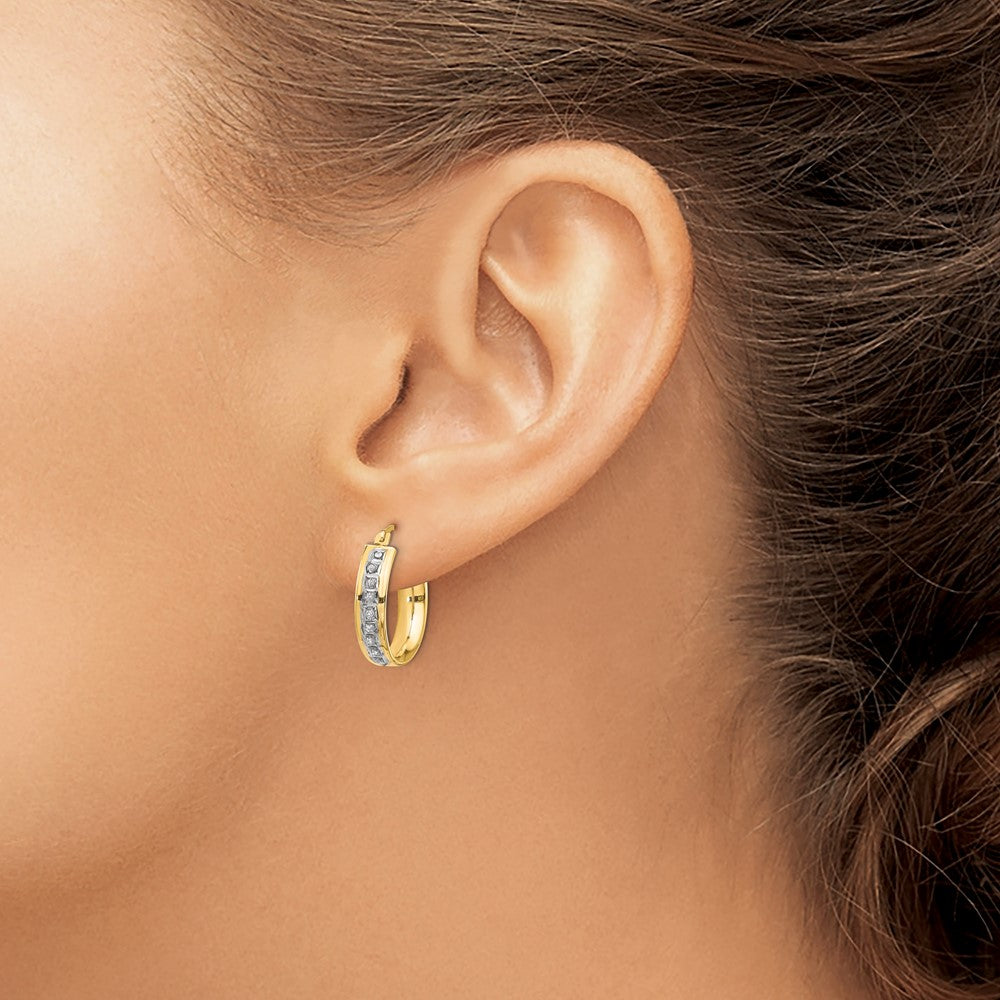 Gold Diamond Fascination Hoop Earrings