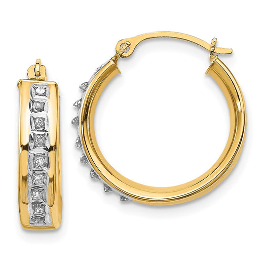 Gold Diamond Fascination Hoop Earrings