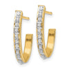 14k Diamond Fascination Diamond Dust/Accent J-Hoop Post Earrings