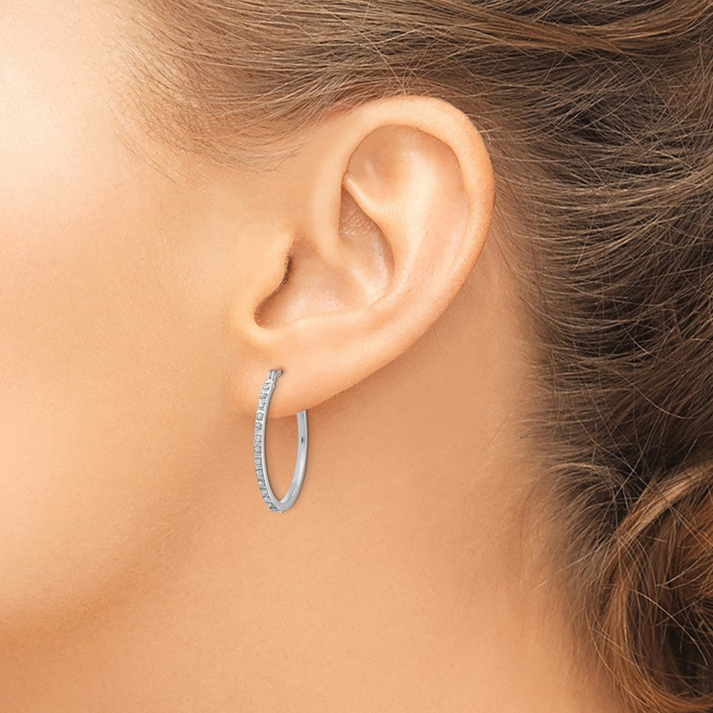 Gold Diamond Fascination Hoop Earrings