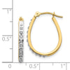 14k and White Rhodium Diamond Fascination Diamond Dust/Accent 2x18mm Oval Hoop Earrings