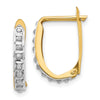 14k Diamond Fascination Diamond Dust/Accent 2x16mm Oval Hinged Hoop Earrings