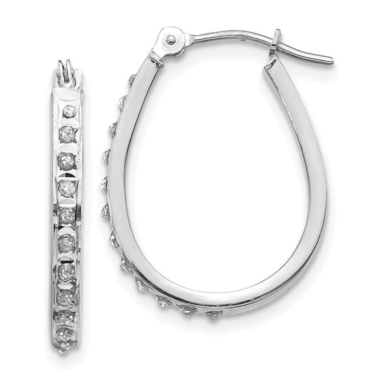 Gold Diamond Fascination Oval Hoop Earrings
