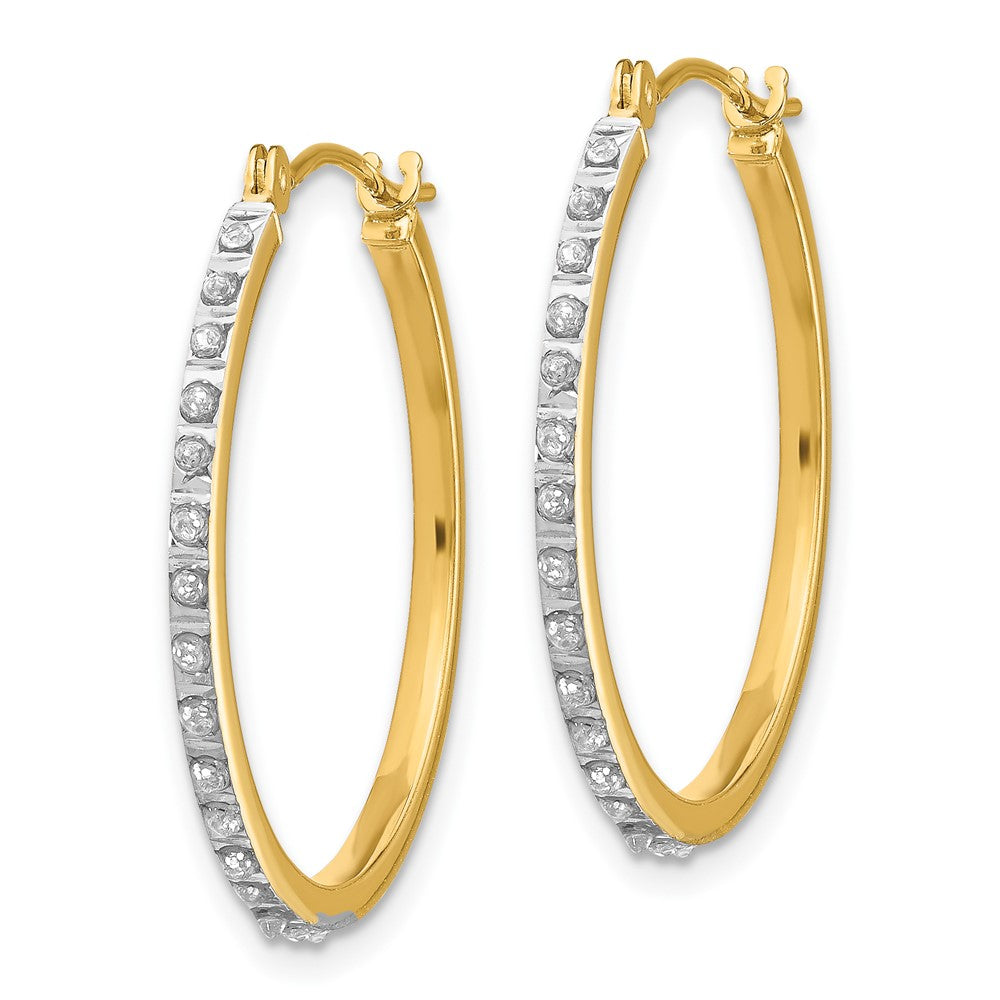 14k Diamond Fascination Diamond Dust/Accent  2x26mm Round Hoop Earrings