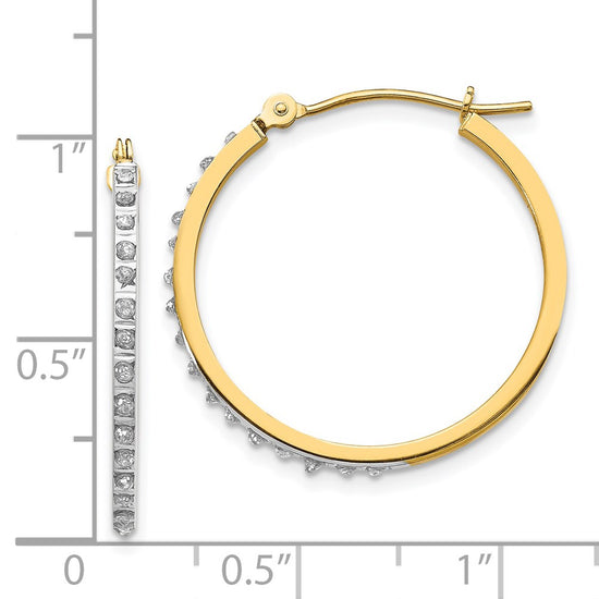 14k Diamond Fascination Diamond Dust/Accent  2x26mm Round Hoop Earrings