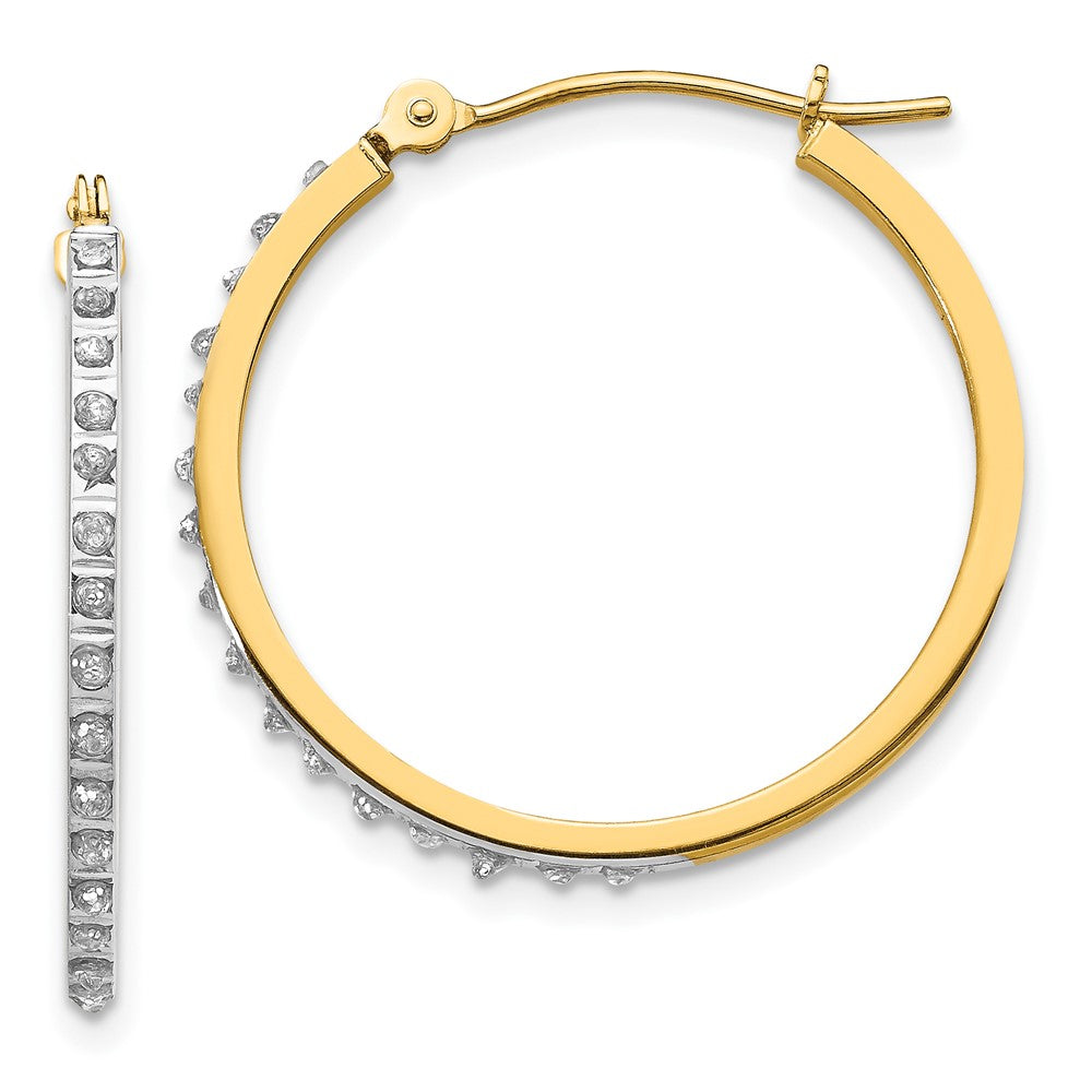 14k Diamond Fascination Diamond Dust/Accent  2x26mm Round Hoop Earrings