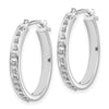 14k White Gold Diamond Fascination Diamond Dust/Accent 3x21mm Round Hoop Earrings