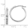14k White Gold Diamond Fascination Diamond Dust/Accent 3x21mm Round Hoop Earrings