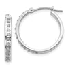 14k White Gold Diamond Fascination Diamond Dust/Accent 3x21mm Round Hoop Earrings