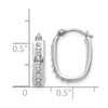14k White Gold Diamond Fascination Diamond Dust/Accent 4x16mm Oval Hoop Earrings
