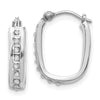 14k White Gold Diamond Fascination Diamond Dust/Accent 4x16mm Oval Hoop Earrings