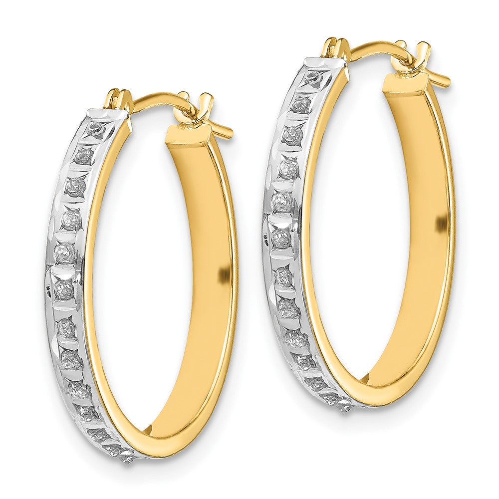 Gold Diamond Fascination Hoop Earrings