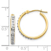 14k Diamond Fascination Diamond Dust/Accent 3x21mm Round Hinged Hoop Earrings