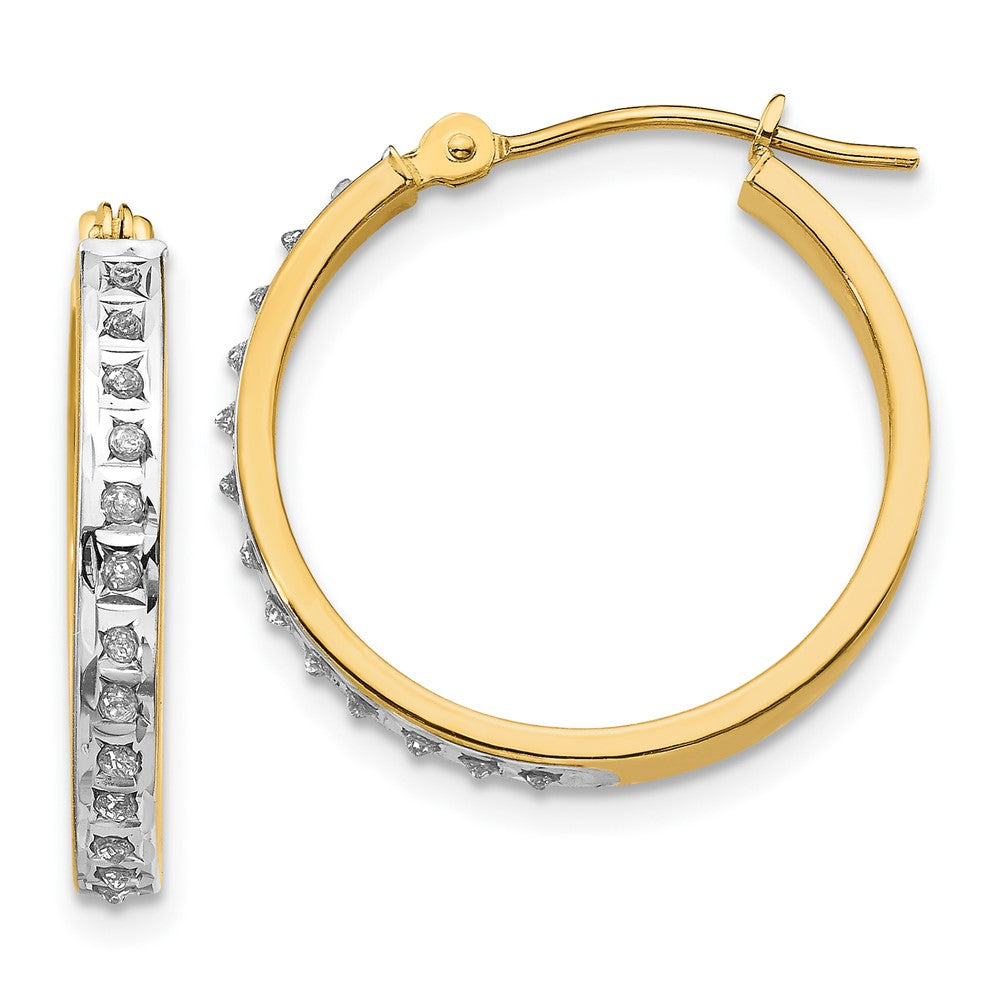 Gold Diamond Fascination Hoop Earrings