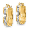 14k Diamond Fascination Diamond Dust/Accent 4x16mm Oval Hoop Earrings
