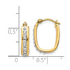 14k Diamond Fascination Diamond Dust/Accent 4x16mm Oval Hoop Earrings