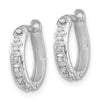 14k White Gold Diamond Fascination Diamond Dust/Accent 2x13mm Round Hinged Hoop Earrings