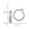 14k White Gold Diamond Fascination Diamond Dust/Accent 2x13mm Round Hinged Hoop Earrings