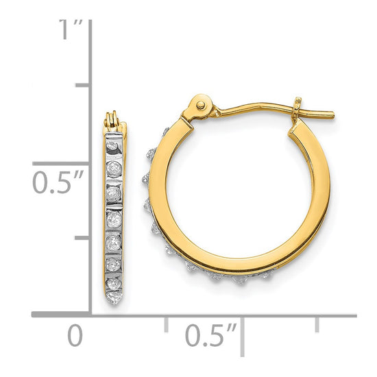 Gold Diamond Fascination Hoop Earrings