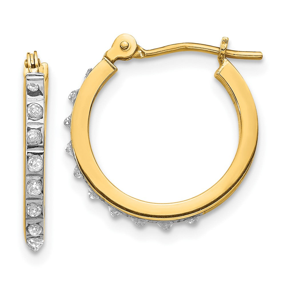 Gold Diamond Fascination Hoop Earrings