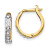 14k Diamond Fascination Diamond Dust/Accent 2x13mm Round Hinged Hoop Earrings