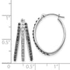 14k White Gold Diamond Fascination Diamond Dust/Accent Oval Black and White 3-Hoop Earrings