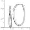 14k White Gold Diamond Fascination Diamond Dust/Accent 1x30mm Oval Twist  Hoop Earrings