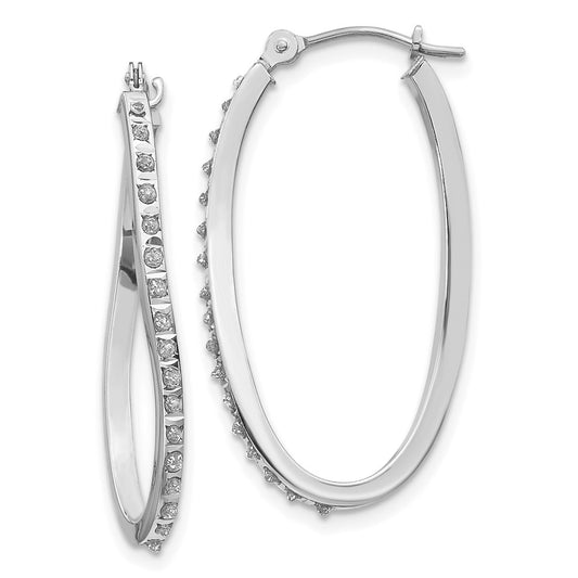 Gold Diamond Fascination Twisted Hoop Earrings