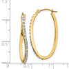 14k Diamond Fascination Diamond Dust/Accent 1x30mm Oval Twist Hoop Earrings