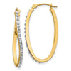 14k Diamond Fascination Diamond Dust/Accent 1x30mm Oval Twist Hoop Earrings