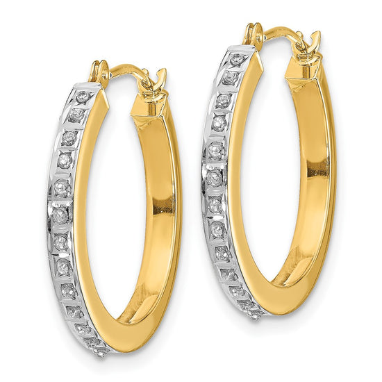 Gold Diamond Fascination Hoop Earrings