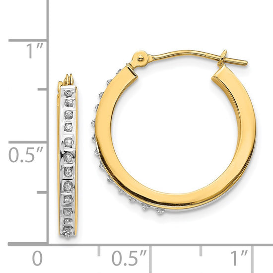 Gold Diamond Fascination Hoop Earrings