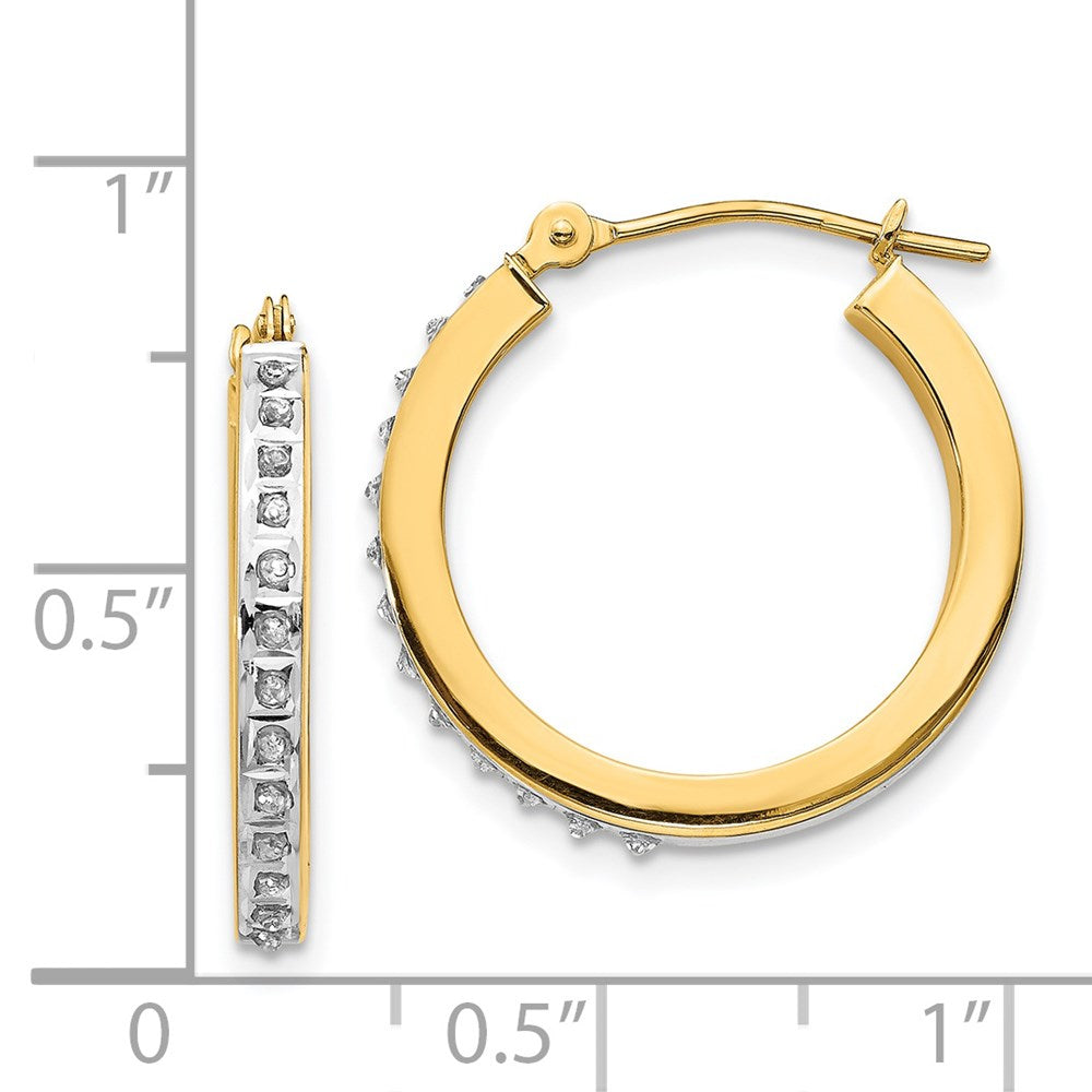 Gold Diamond Fascination Hoop Earrings