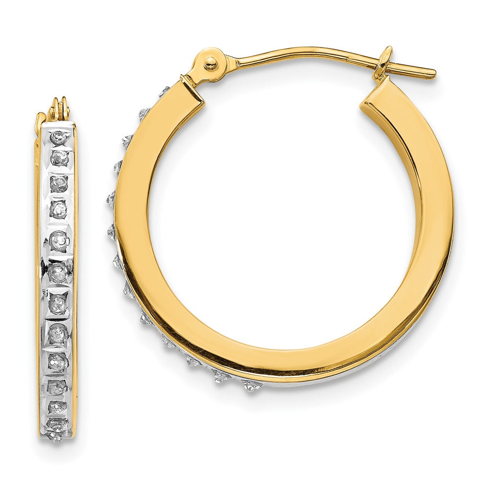 Gold Diamond Fascination Hoop Earrings