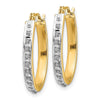 14k Diamond Fascination Diamond Dust/Accent 2x19mm Oval Hoop Earrings