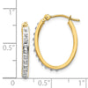 14k Diamond Fascination Diamond Dust/Accent 2x19mm Oval Hoop Earrings