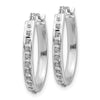 14k White Gold Diamond Fascination Diamond Dust/Accent 2x19mm Oval Hoop Earrings