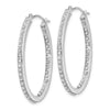 14k White Gold Diamond Fascination Diamond Dust/Accent 2x36mm Oval In/Out Hoop Earrings