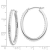 14k White Gold Diamond Fascination Diamond Dust/Accent 2x36mm Oval In/Out Hoop Earrings