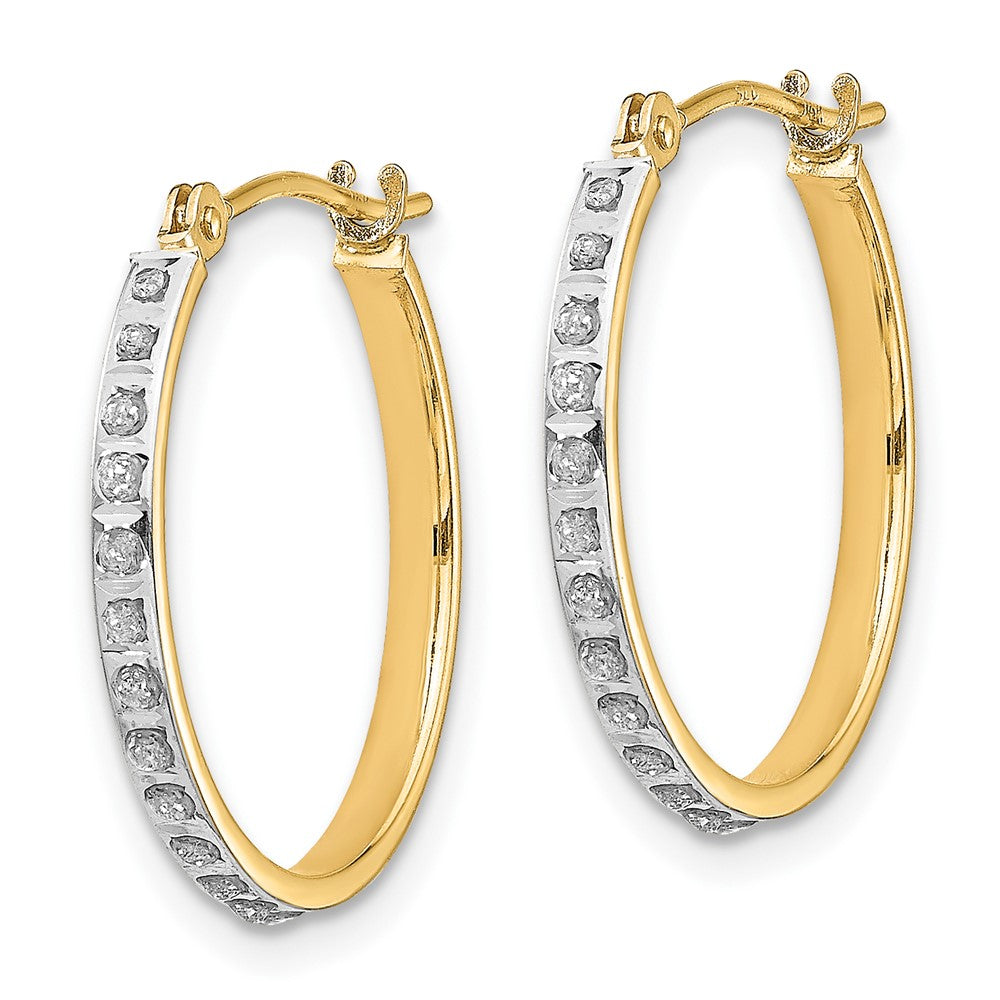 14k Diamond Fascination Diamond Dust/Accent 2x20mm Round Hoop Earrings