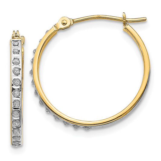 Gold Diamond Fascination Hoop Earrings
