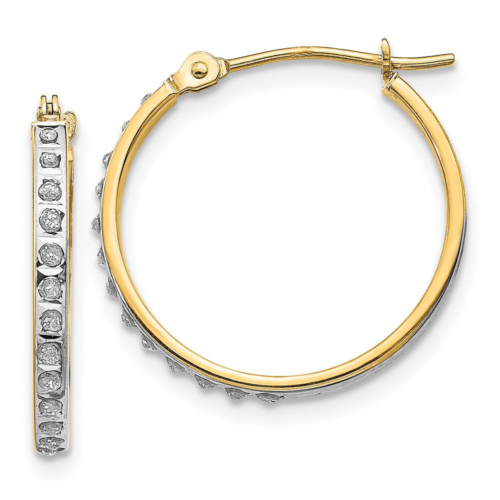 14k Diamond Fascination Diamond Dust/Accent 2x20mm Round Hoop Earrings
